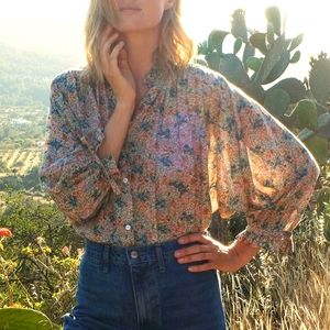 NWT Dôen Rose Top Cream Lady Bird Floral